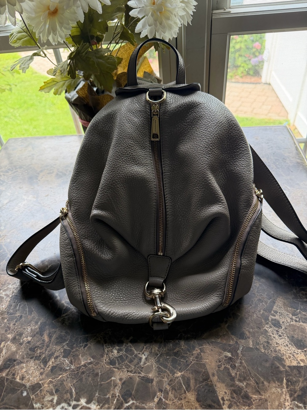 Rebecca Minkoff woman’s Leather Backpack - Gray/taupe